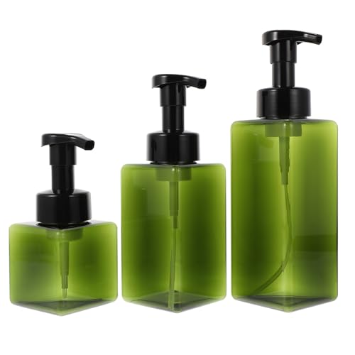 POPETPOP Set de 3 Botellas Bomba de Petg Recargables y Multifunción para Ducha y Gimnasio, Capacidad 250ml, 450ml y 650ml, Dispensadores Prácticos y Vacíos