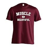 [アートワークスコウベ] スポーツ 運動 tシャツ MUSCLE IS BEAUTIFUL 筋トレ 筋肉 ユニセックス S バーガンディ