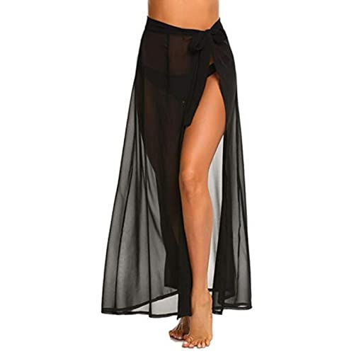 Eladcncmc Damen-Bademode, Badeanzug, durchsichtig, Strand-Sarong-Pareo-Badeanzug, langer Wickelrock
