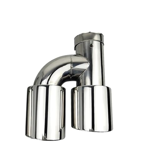 Tuyau d'échappement universel double embouts H 304 acier inoxydable silencieux 60mm
