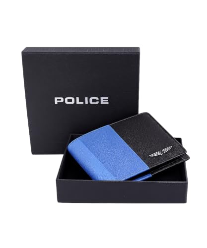 Image of Police Men's Genuine Leather Bifold Wallet with Coin Pocket | 4 Card Slots | Slim Wallet| 2 slip in pockets |Gift box packaging
