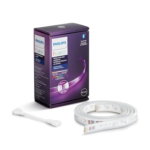 Philips Hue Bluetooth Smart Lightstrip Plus 1m/3ft Extension (No Plug), (Voice Compatible with...