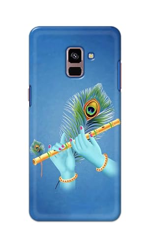 Image of PRINTFIDAA Printed Hard Back Cover Case for Samsung Galaxy A8 Plus | A8+ Back Cover (Flute in Krishna Hands) -112