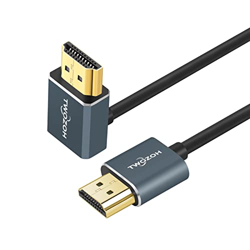Twozoh Flexible HDMI Cable Up Angled 270° 2M, Ultra thin and Slim HDMI Lead Support 3D/4K@60Hz - Image 4