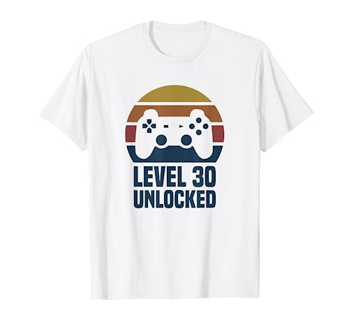 Level 30 Unlocked 30º Cumpleaños 30 Años Videojuego Camiseta