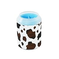 ODAWA Brown Cow Spots White Pet Paw Cleaner Effective Mud Removal Paw Washer for Dogs