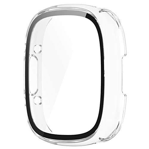 【CYBERGARAGE】スマートウォッチ保護ケース・Fitbit Versa4用 ケース Fitbit sense2 カバー 液晶面強化ガラス 全面保護 液晶保護ケース フィルム一体 ハードケース 単色/クリア フィットビット ヴァーサ 4/フィットビッ