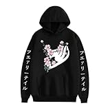 Sweat à capuche à manches longues pour homme et femme avec motif de personnages de l'anime Fairy Tail Natsu Dragneel, a-noir, M