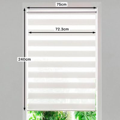 GoodHome Store Enrouleur Jour/Nuit sans perçage Brize moucheté 75 x 240 cm