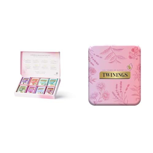 Twinings Superblends Collection Gift Box 4O Tea bags + Premium Pocket Tea Tin(Pink) – 4 Tea Envelopes