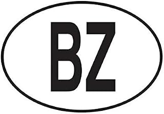 EW Designs BZ Belize Country Code Oval Sticker Decal Vinyl Belizean Euro Bumper Sticker Vinyl Sticker Car Truck Decal 5"