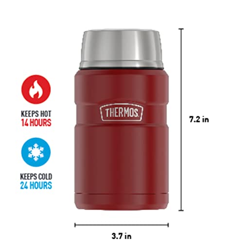 THERMOS Stainless King Pote de alimentos isolado a vácuo, 700 ml, vermelho rústico