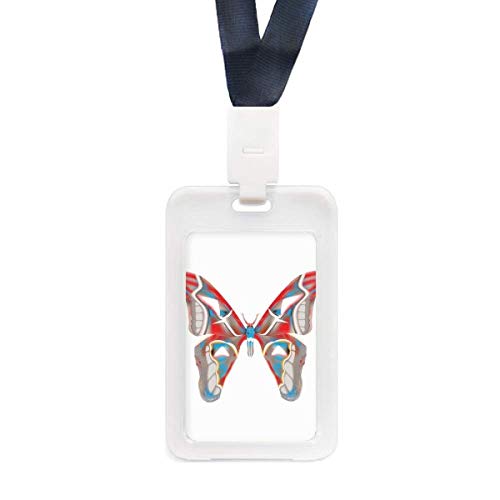 Etui de carte d'identité relief 3D papillon transparent aux finitions soignées et élégantes