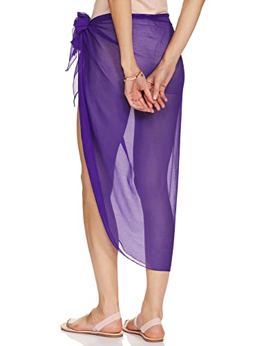 Stylore Womens Sarong Sheer Beach Cover-Up Swimwear Wrap Purple 36X72 #TOP1