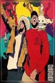 Poster World Kid Cudi and Kanye West Singer - Kids See Ghosts Matte Finish Paper Poster Print (Multicolor)