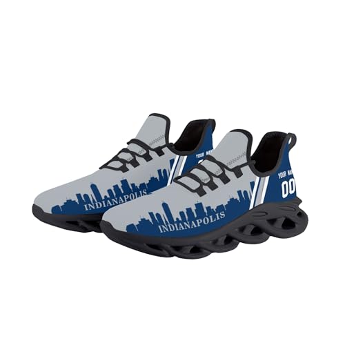 Men City Custom Football Flex Sneakers Personalized Name Number Athletic Gym Shoes for Youth Women Game Day Gift