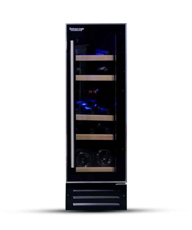 Datron - Vinoteca de 17 botellas de doble temperatura, vitrina refrigerada de libre instalación o empotrada con dos temperaturas
