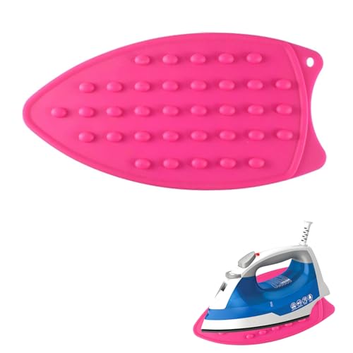 Alfombrilla de Silicona para Reposar,Alfombrilla de Hierro de Silicona,Alfombra de Hierro de Reposo,Cojín de Descanso de Hierro de Silicona,Resistente Al Calor,Antideslizante(Rosado)