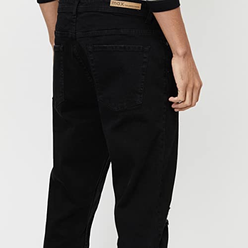 Image of Max Men Solid Ripped Jeans - Eco Wash
