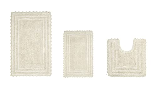 Better Trends Bathroom Rug Sets 3 Piece, 100% Cotton Tufted