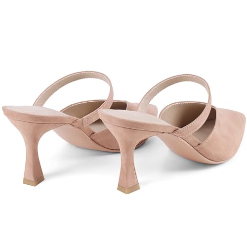 Image of USIMAD Women's Mesh High Heel Mules Pointy Toe Pumps Memory Foam Insole