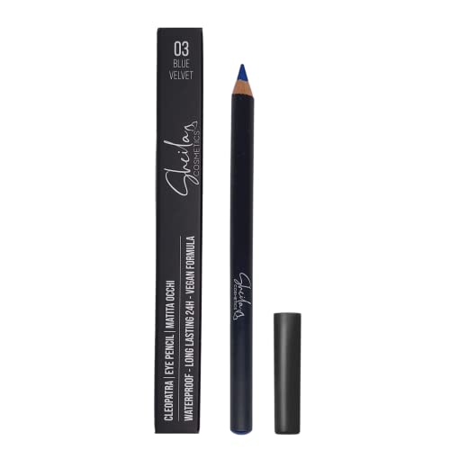 Sheila Cosmetics Cleopatra, Lápiz de Ojos Khôl Waterproof, Textura Suave y Difuminable, Duración 24h, Testado Oftalmológicamente, Fabricado en Italia (03 Blue Velvet)