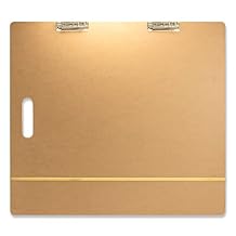 Officemate Artist Sketch Board with Handle, Portable Drawing Board, Tempered Hardboard Surface with Dual Clips & Rubber Band, Art Board for Studio, Classroom & Field Use, 23 x 26 83099