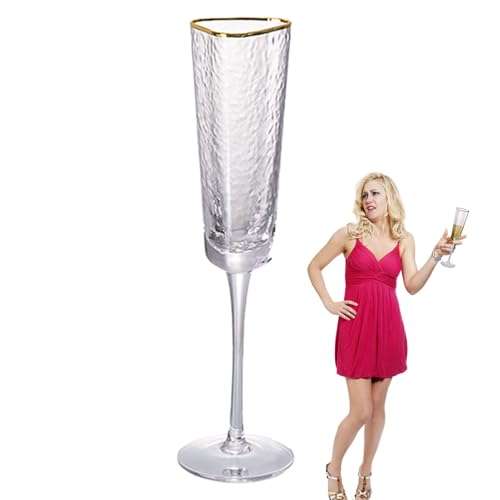 Coupes de Champagne - Flûtes à champagne transparentes en verre | Verres à vin concentrés, fournitures de fête, verres à champagne à paillettes dorées pour vin rouge, mousseux et plus encore