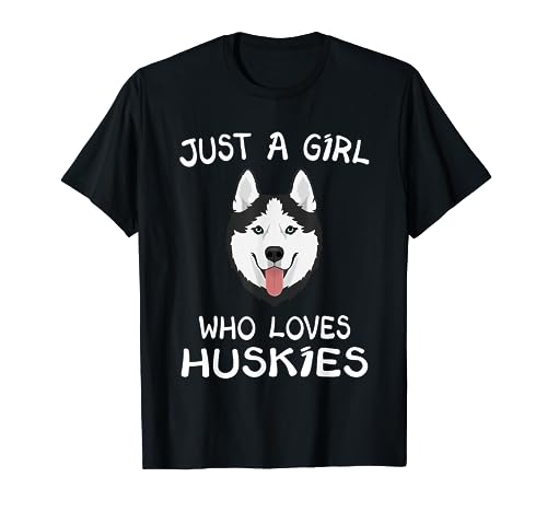 Regalo Just a Girl Who Loves Husky Husky Dog Lover Maglietta