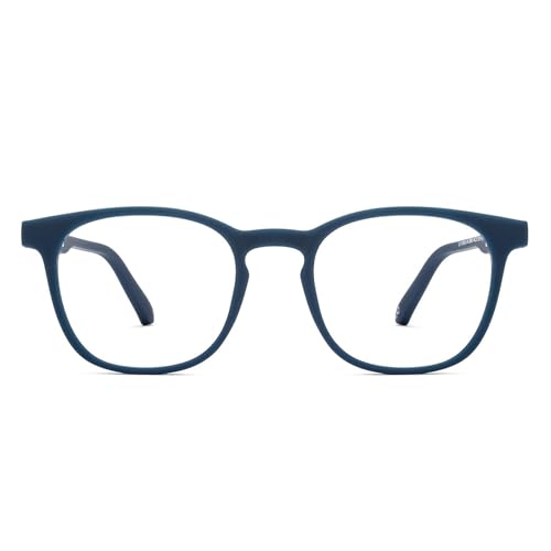 Image of HUSTLR Lenskart | Zero Power Bluecut & Antiglare Computer Eyeglasses | Full Rim Square Shape | As Seen On Shark Tank | For Men & Women | Medium | LB E14058-W