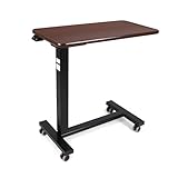 FSA/HSA Eligible, Vaunn Medical Electric Overbed Table Bedside Height Adjustable Table with Wheels (Electric-Powered, Hospital and Home Use)
