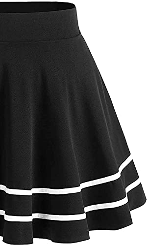 Image of FRAULEIN High Waist Women's /Girl's Classic A-line Skater Mini Skirt Versatile Flared Plain Skirts for Casual, College, Party and Trendy Western Fashion [2XS - 3XL]