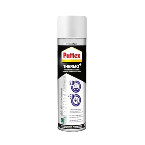 Pattex White Line Montageschaum, einkomponentiger PU-Schaum für verschiedene Materialien*, reinweißer, expandierender Bauschaum mit feiner Zellstruktur, 1x500ml