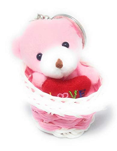 Key TechTeedy in Basket Soft Fabric Keychain (Pink)