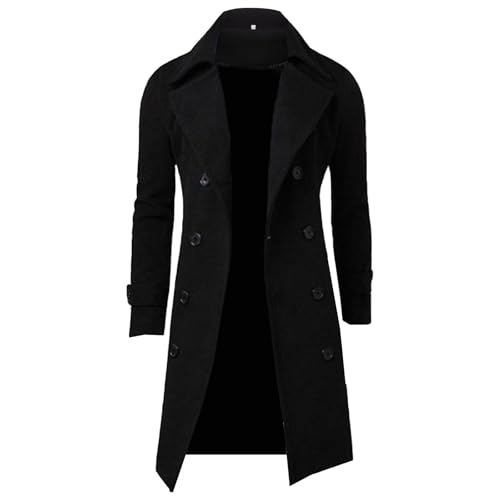 Manteau léger homme à col cranté en laine mélangée mi-saison