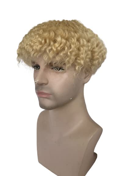 Miniatura 2 de Voloria 10 x 8 pulgadas, encaje completo de ondas africanas, postizo afro rizado negro para hombre, sistema de reemplazo de cabello humano brasileño