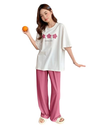 Image of Lymio Womens Korean Night Dress | Full Pyjama Set | Korean Nightsuit | Women Nightwear |Round Neck Full Sleeve Nightsuit | Loungewear | Everyday Nightdress (W-ND-6)