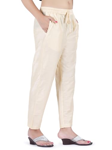 Image of Trouser Pants for Women,Stylish Trousers for Woman for Kurti Relaxed & Regular Straight fit Palazzo,Ethnic Bottom Formal Pants for Women Office wear Casual & Daily Use