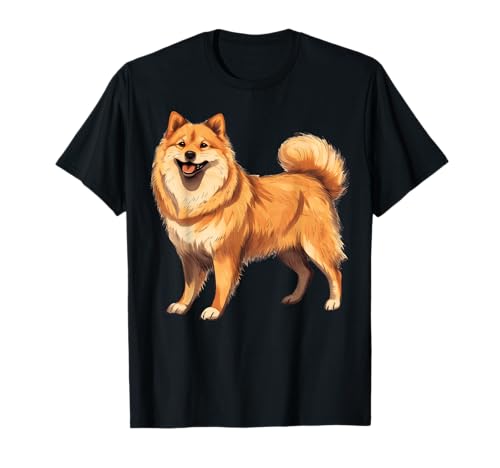 Semplice, bella illustrazione finlandese Spitz disegnata a mano è perfetta per mamme e papà di cani, allevatori di cani, proprietari di nuovi cuccioli o un bel regalo commemorativo per i proprietari di cuccioli che hanno attraversato quel ponte arcobaleno
