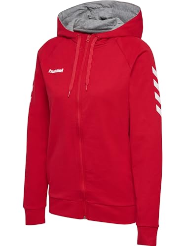 hummel, HMLGO Cotton Zip Hoodie Damen, True RED, XL