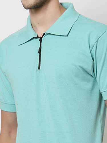 Image of UZARUS Men's Solid Cotton Regular Fit Polo T-Shirt