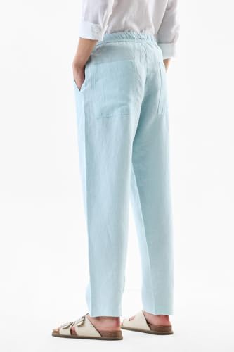 Image of SNITCH Men Trousers | Relaxed Fit Mid Rise Drawstring Waist | 100% Linen Lightweight & Breathable Fabric | Ideal for Casual Summer & Beach Wear