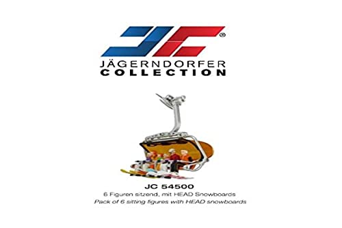 Jaegerndorfer JaegerndorferJC54500 6 Pieces Sitting Figures with Head Snowboards, 1:32 Scale, Multi-Color, 123