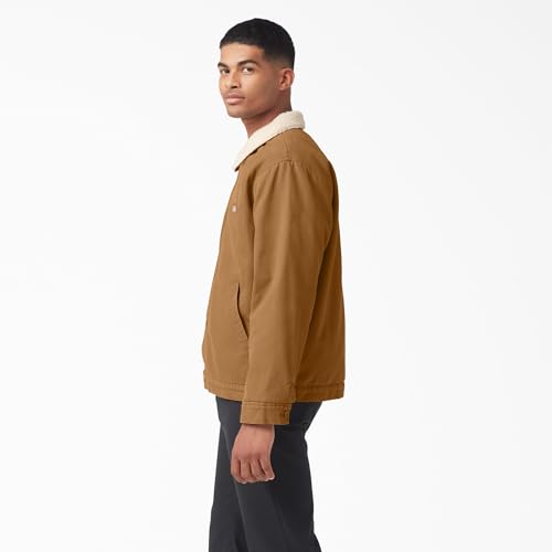 Dickies Men’s High Pile Fleece Lined Jacket Stonewashed Brown Duck M - image 3