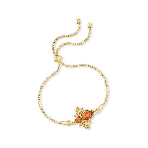 Ross-Simons Amber Bumblebee Bolo Bracelet in 18kt Gold Over Sterling3