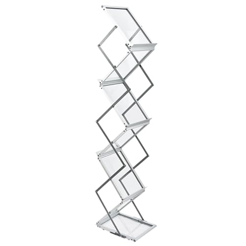 Présentoirs portables argentés pliables pour brochures et documents de bureau - 2