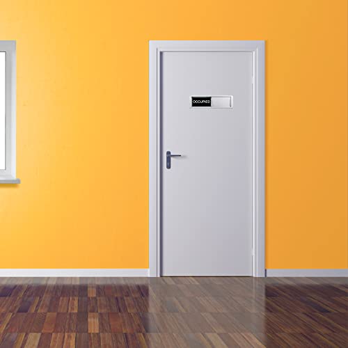 Image of Vacant Occupied Privacy Sign, Vacant Occupied Door Sign for Home Office Restroom Conference Hotels Hospital, Slider Door Indicator Tells Whether Room Vacant or Occupied, 7'' x 2''-Black&White