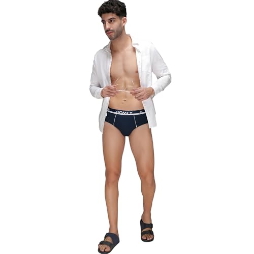 Image of Amul Comfy Men's Pure Cotton Multi Color Brief Pack of 4 (Assorted Colour May Vary)
