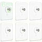 IOMDRWU Picture Hanging Hooks,6 PCS Heavy Duty Up-Grade Wall Hangers Without Nails,Wall Picture Hangers, Transparent Waterproof Adhesive Picture Hanger,Frame Hanger Sticky Hooks for Bathroom,Kitchen
