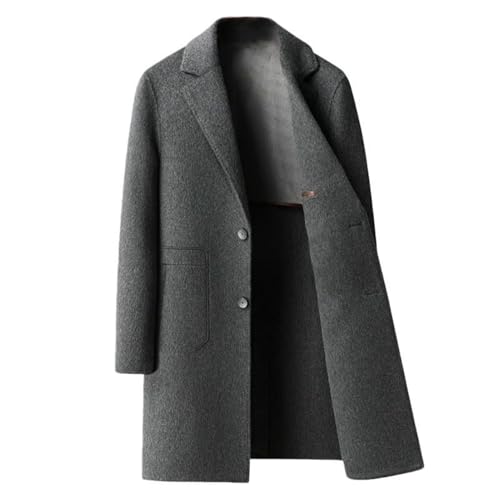 Manteau long en laine pour homme coupe ajustée et col costume élégant